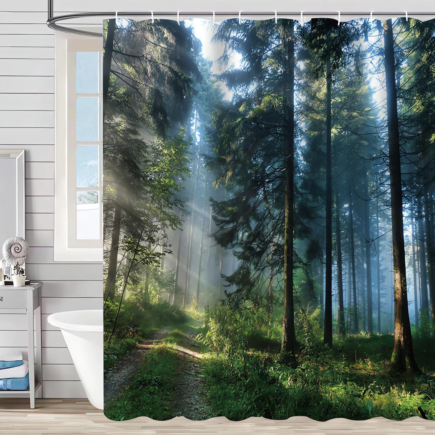 Duschvorhang Sunshine Forest 240x180cm Antischimmel Polyester Ösen 16
