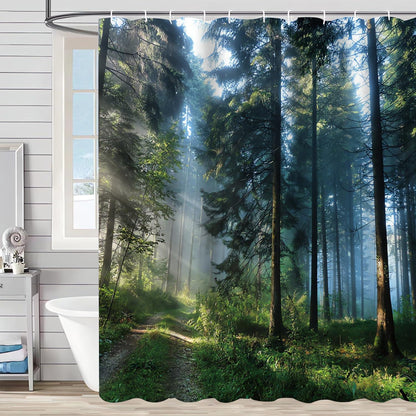 Duschvorhang Sunshine Forest 240x180cm Antischimmel Polyester Ösen 16