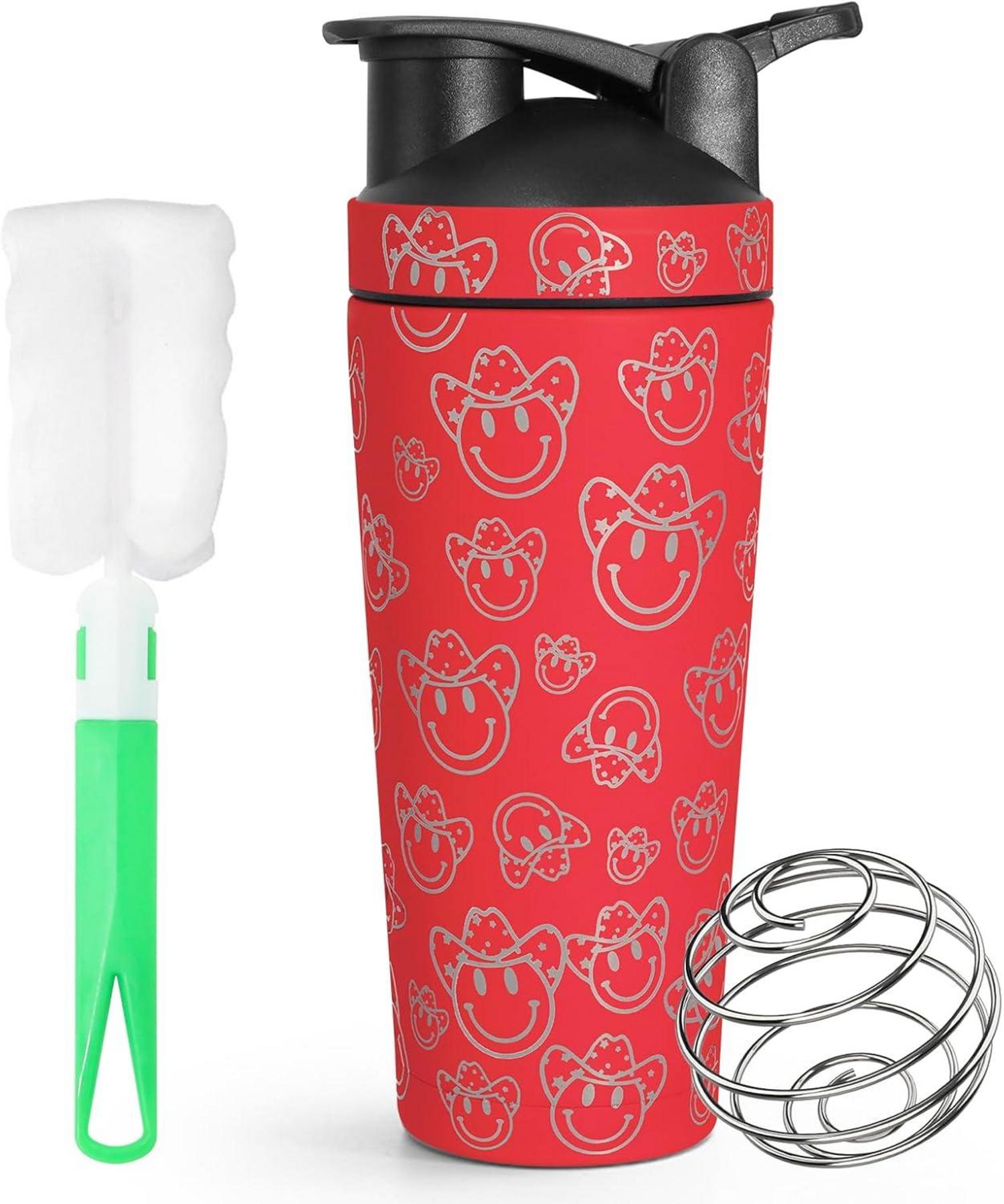 Edelstahl Protein Shaker mit Kugel 750ml Vakuum Isoliert BPA Frei