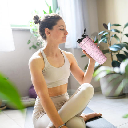 Protein Shaker Edelstahl 750ml mit Kugel für cremige Shakes - Rosa