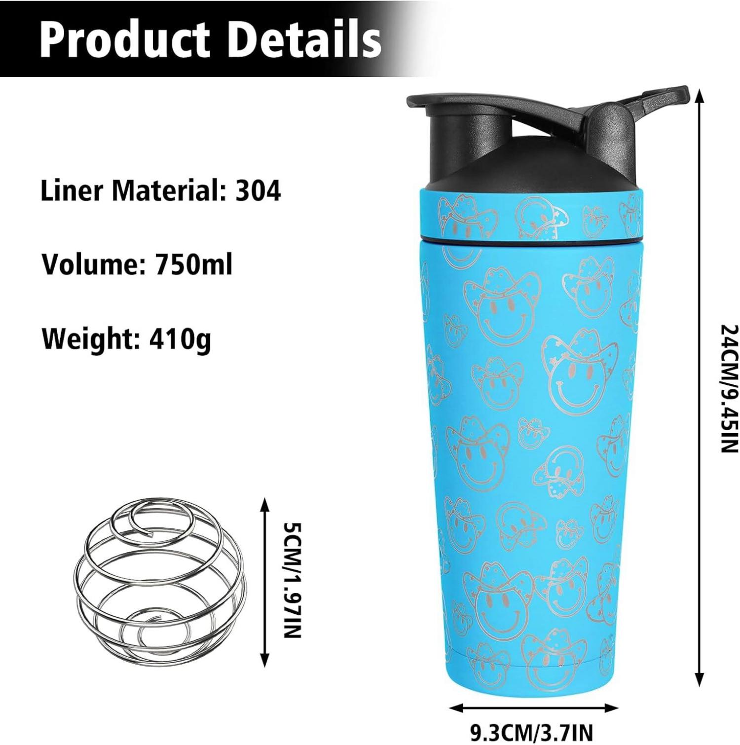 Edelstahl Protein Shaker Thermoflasche BlenderBall 750mlvacuum
