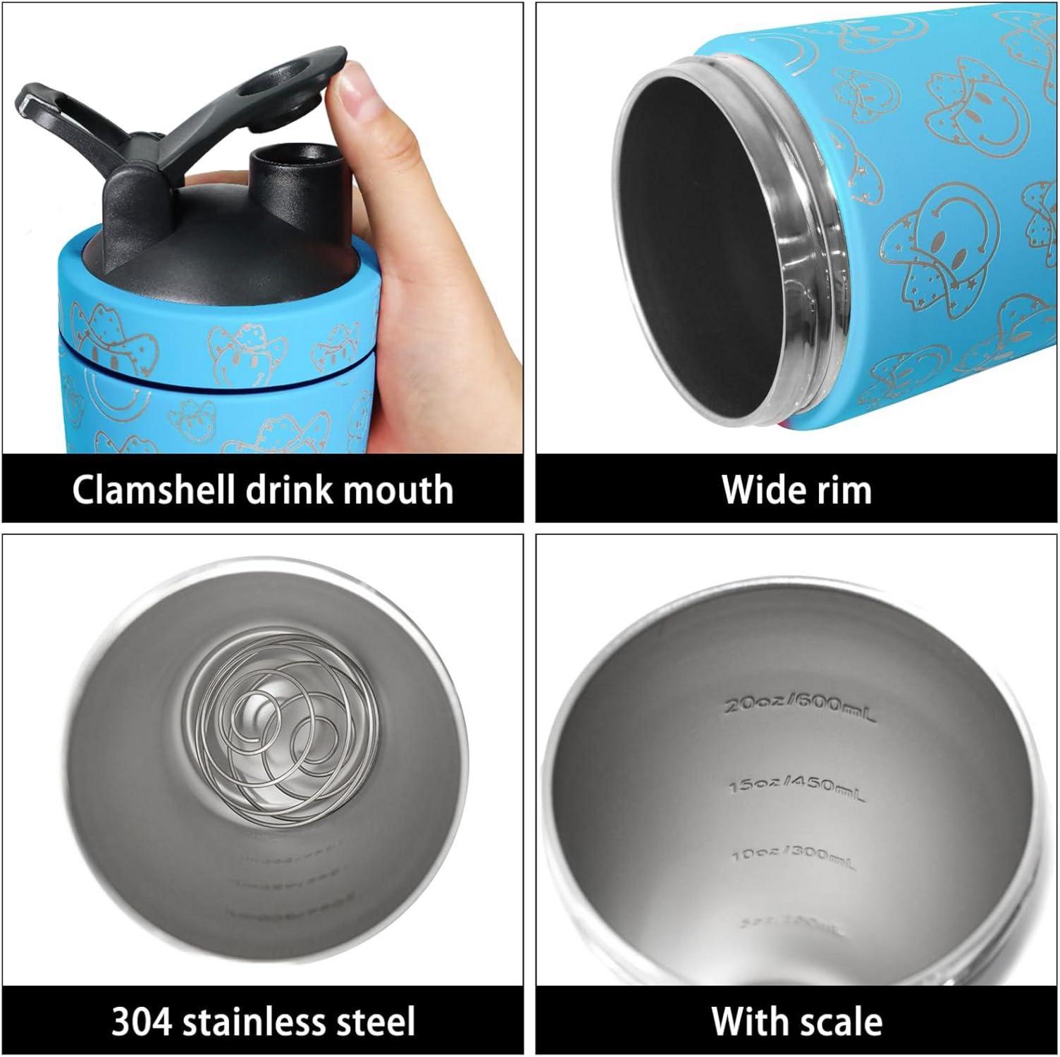 Edelstahl Protein Shaker Thermoflasche 750ml Vakuum Isoliert