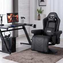 Gaming Stuhl mit Fußstütze hoher Rückenlehne Schwarz X Large