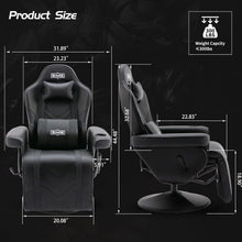 S*MAX Gaming Stuhl Schwarz X Large mit Fußstütze