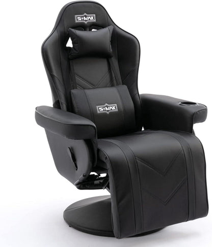 Gaming Stuhl mit Fußstütze hoher Rückenlehne Becherhalter Seitentasche