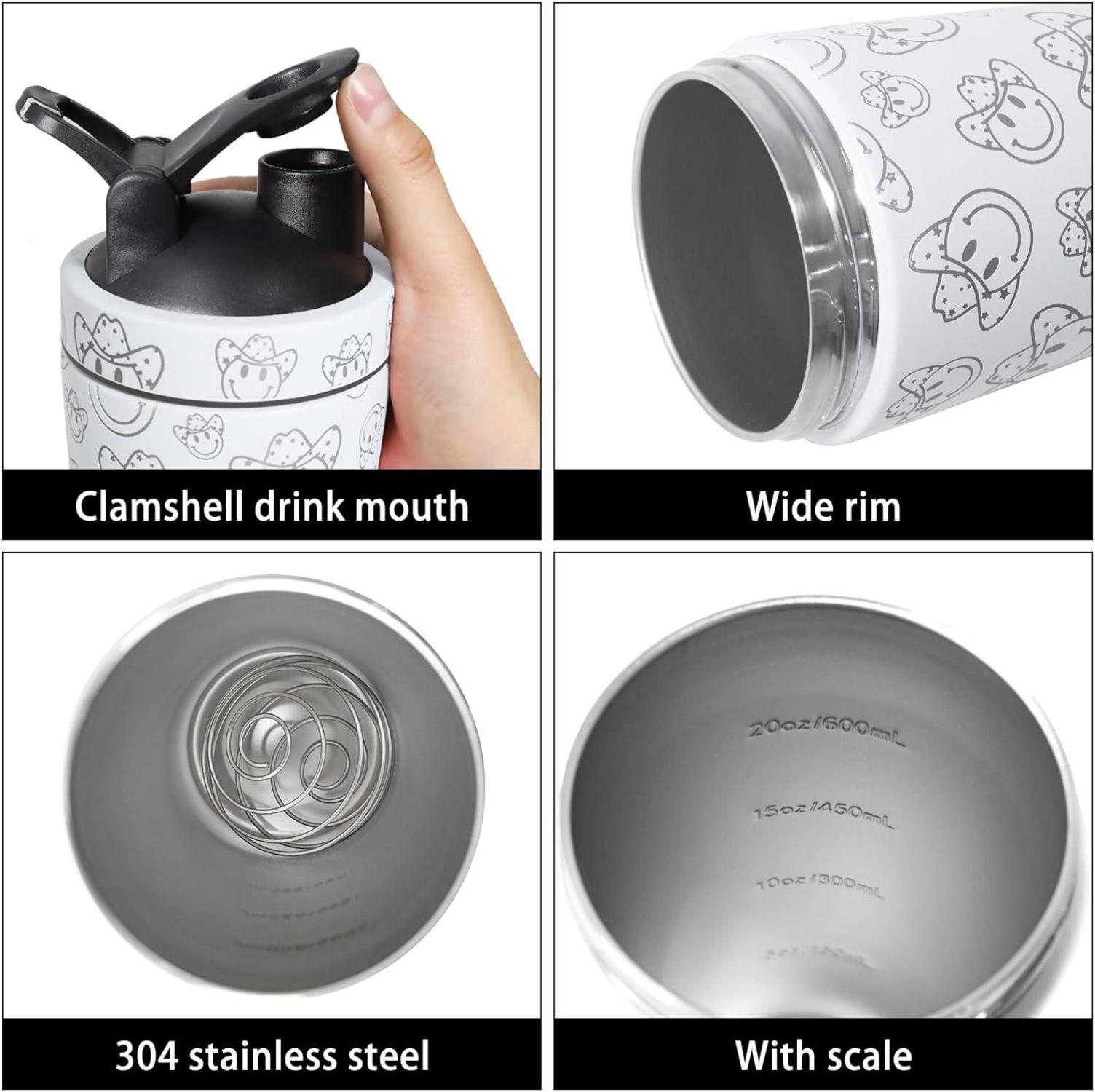 Protein Shaker Edelstahl Vakuum Isoliert BlenderBall 750ml - BPA frei