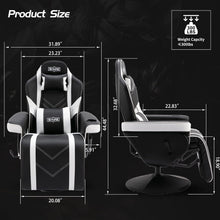 Gaming Stuhl mit Fußstütze hoher Rückenlehne Becherhalter