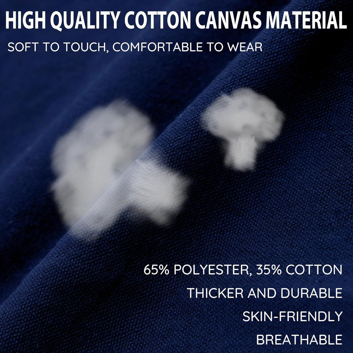 Canvas Schürze mit Kreuzgurt und 3 Taschen – Blau
