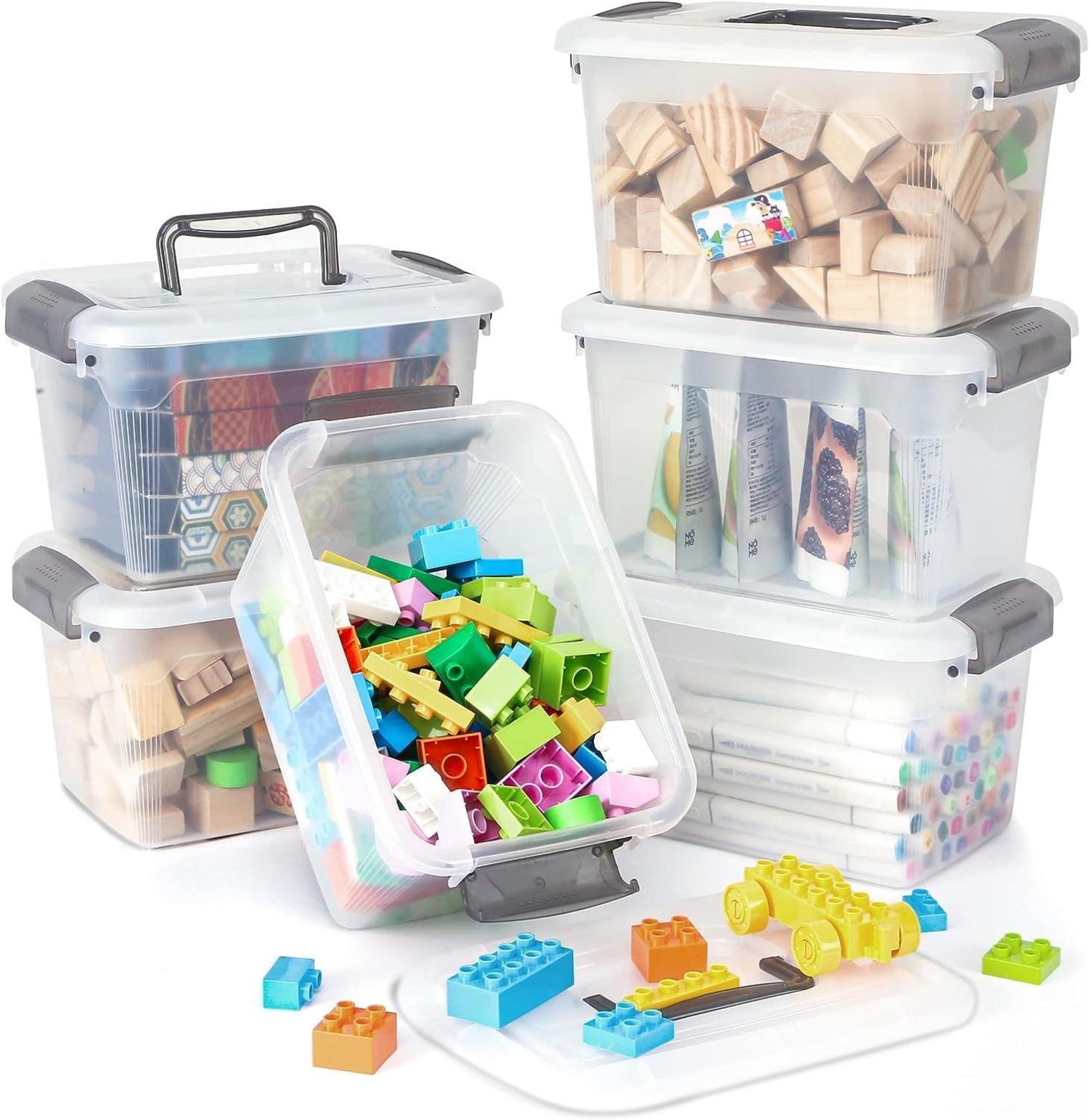 Citylife 6er-Set 5L Aufbewahrungsbox mit Griff und Deckel stapelbar
