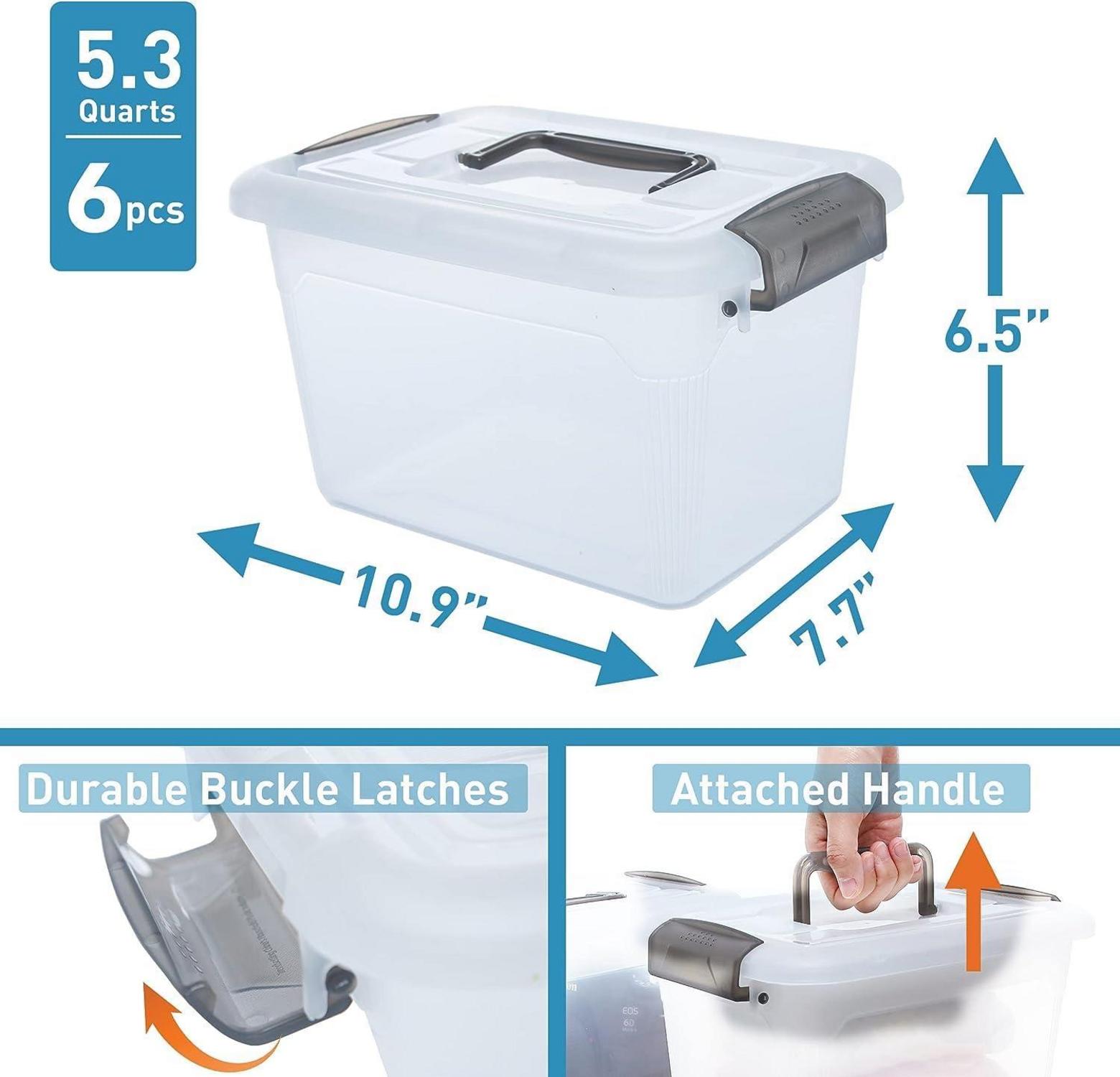 Citylife 6er-Set 5L Aufbewahrungsbox transparent stapelbar