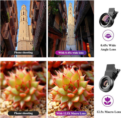 Apexel 2-in-1 Handy-Kamera-Objektiv Set, 12,5-Fach-Makro