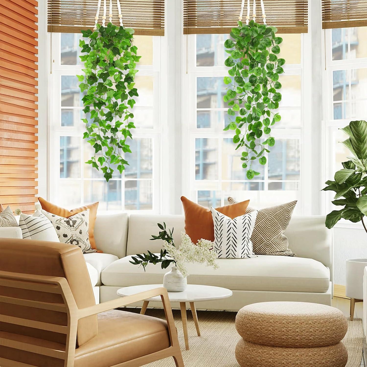 Künstliche Hängepflanzen Efeu 100cm 3 Stück Balkon Garten Outdoor