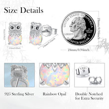 Suoye Damen Eule-Ohrstecker Silber 925 Opal Ohrringe