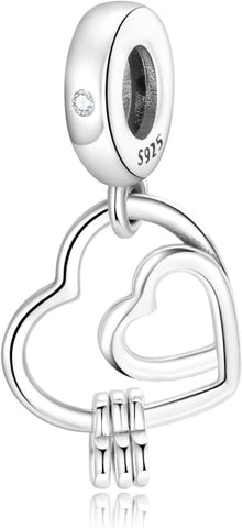 925 Silber Herz Charms Anhänger für Europäische Armbänder Halskette