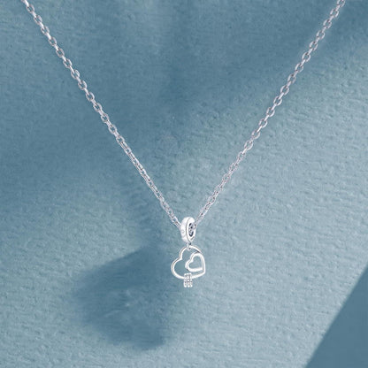 Suoye 925 Sterling Silber Herz Charms Anhänger für Europäische Armbänder Halskette