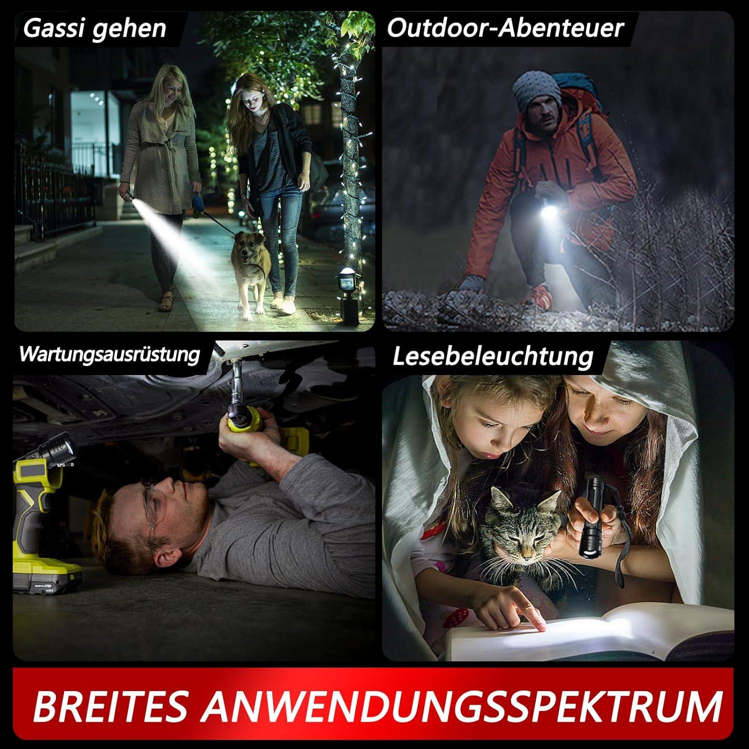 LED Taktische Taschenlampe 20000 Lumen USB Aufladbar IP67 Wasserdicht