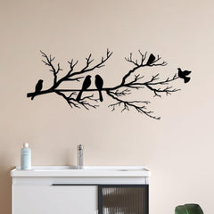 Metall-Vogel-Wanddekoration AST 5 Vögel Silhouette 80 x