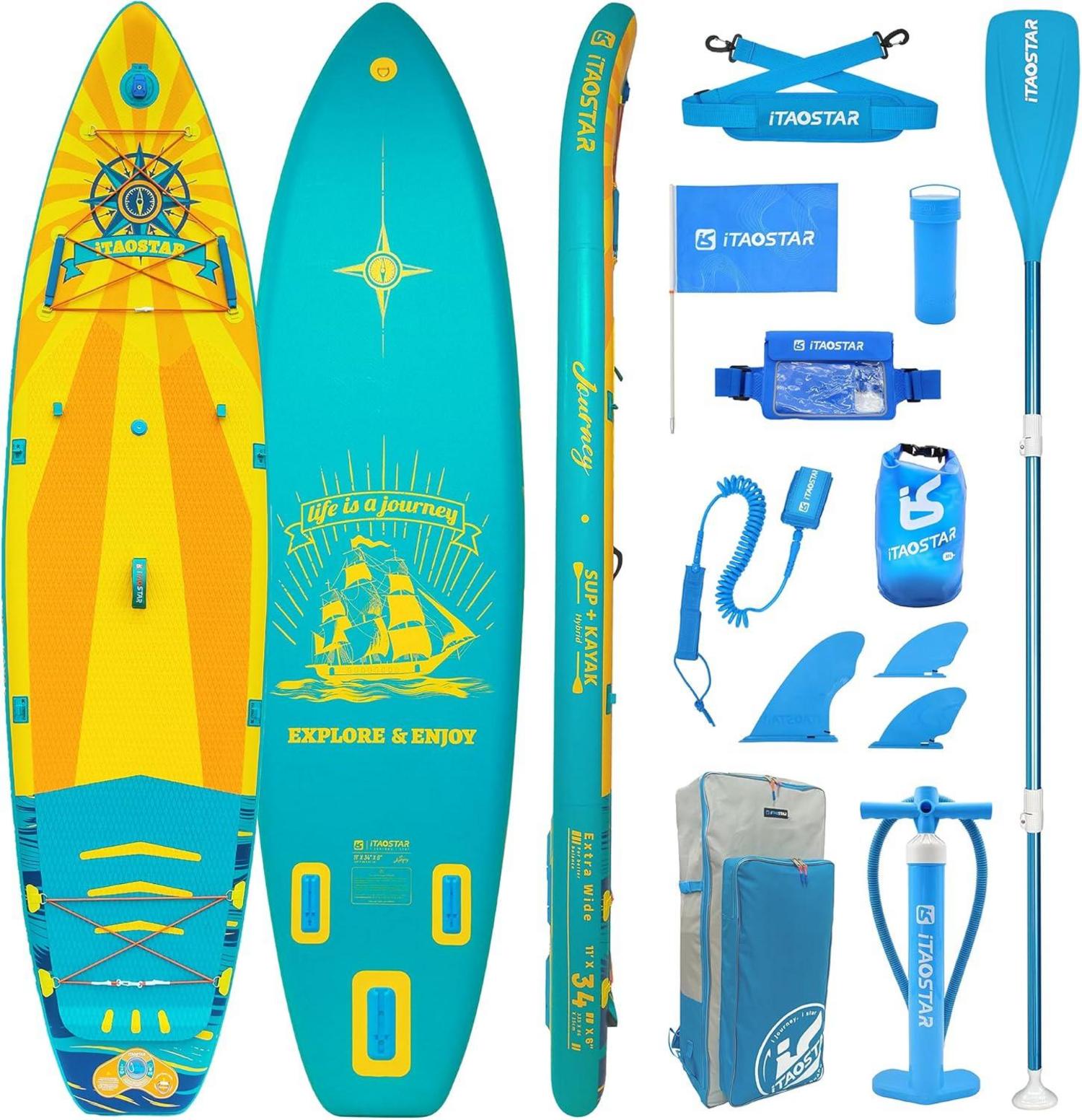 Aufblasbares Stand Up Paddling Board 86cm/89cm Extrabreit - SUP Board