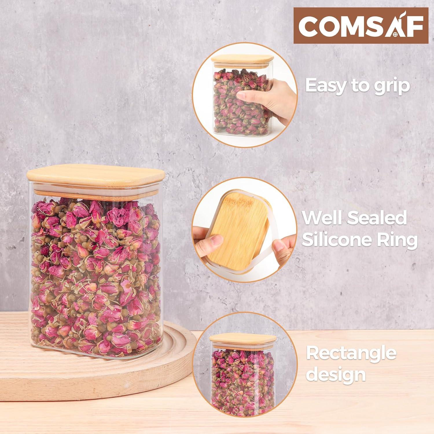 Vorratsdosen Glas mit Deckel 4er Set 1,1L - Luftdicht & Lebensmittelecht - ComSaf