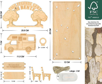 Giftota Lustiges Ruhestand Geschenk mit LED Lichterkette und