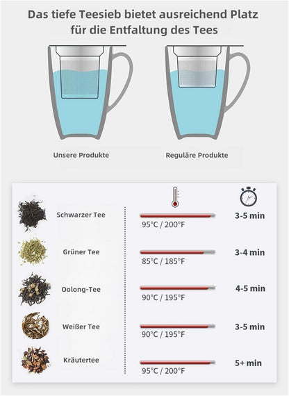 Porzellan Teetasse Mit Sieb Und Deckel, 450ml Tasse Für Tee/Coffee/Milch, Geschenk