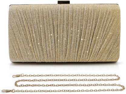 Damen Glitzer Clutch Abendtasche Elegante Handtasche für Hochzeit