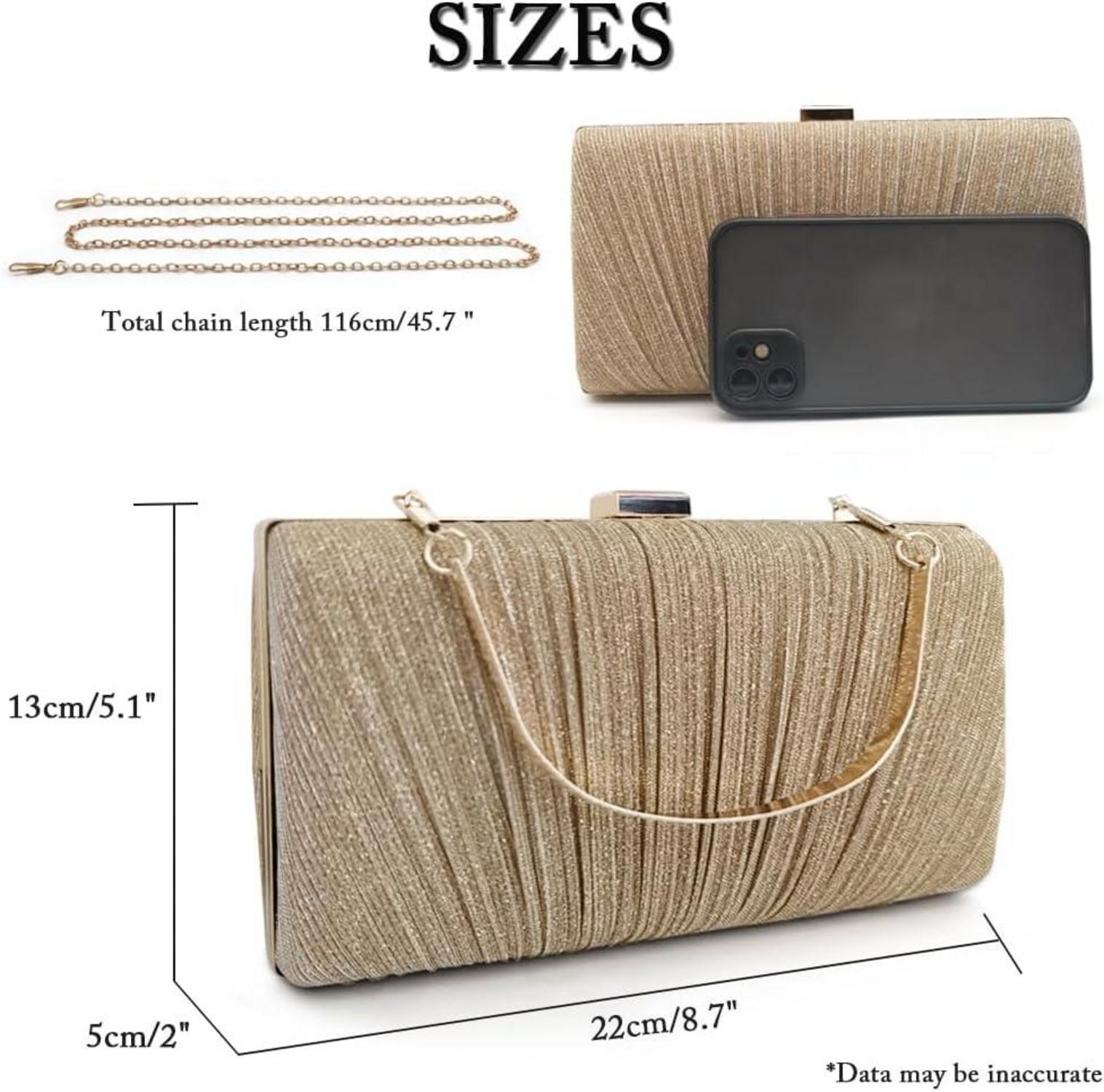 Pahajim Clutch Glitzer Tasche Abendtasche Damen Hochzeit Party Gold