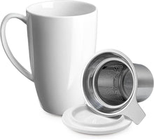 Porzellan Teetasse mit Deckel, Sieb & Henkel, 450ml