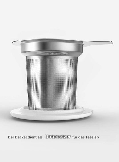 LeKuni Porzellan Teetasse Mit Deckel Und Sieb 450ml