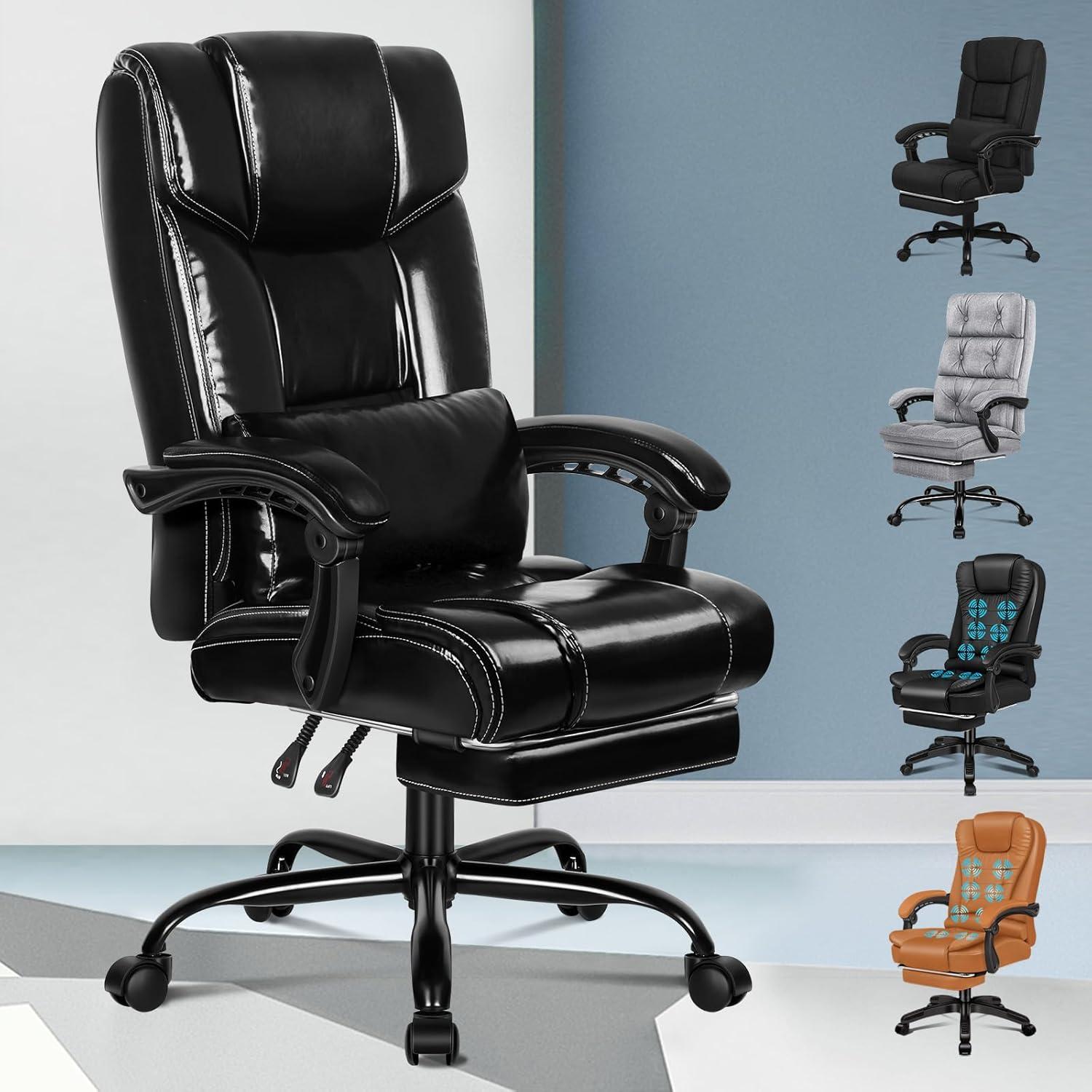 Ergonomischer Bürostuhl mit Liegefunktion und Netzgewebe in Schwarz