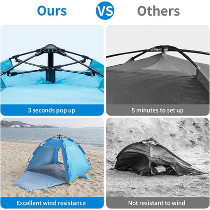 Cflity Strandmuschel Automatisches Pop-Up Zelt UV-Schutz