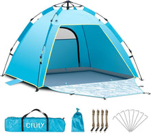 Strandmuschel Pop Up Zelt UV Schutz 50+ 1-3 Personen Extra Large Space
