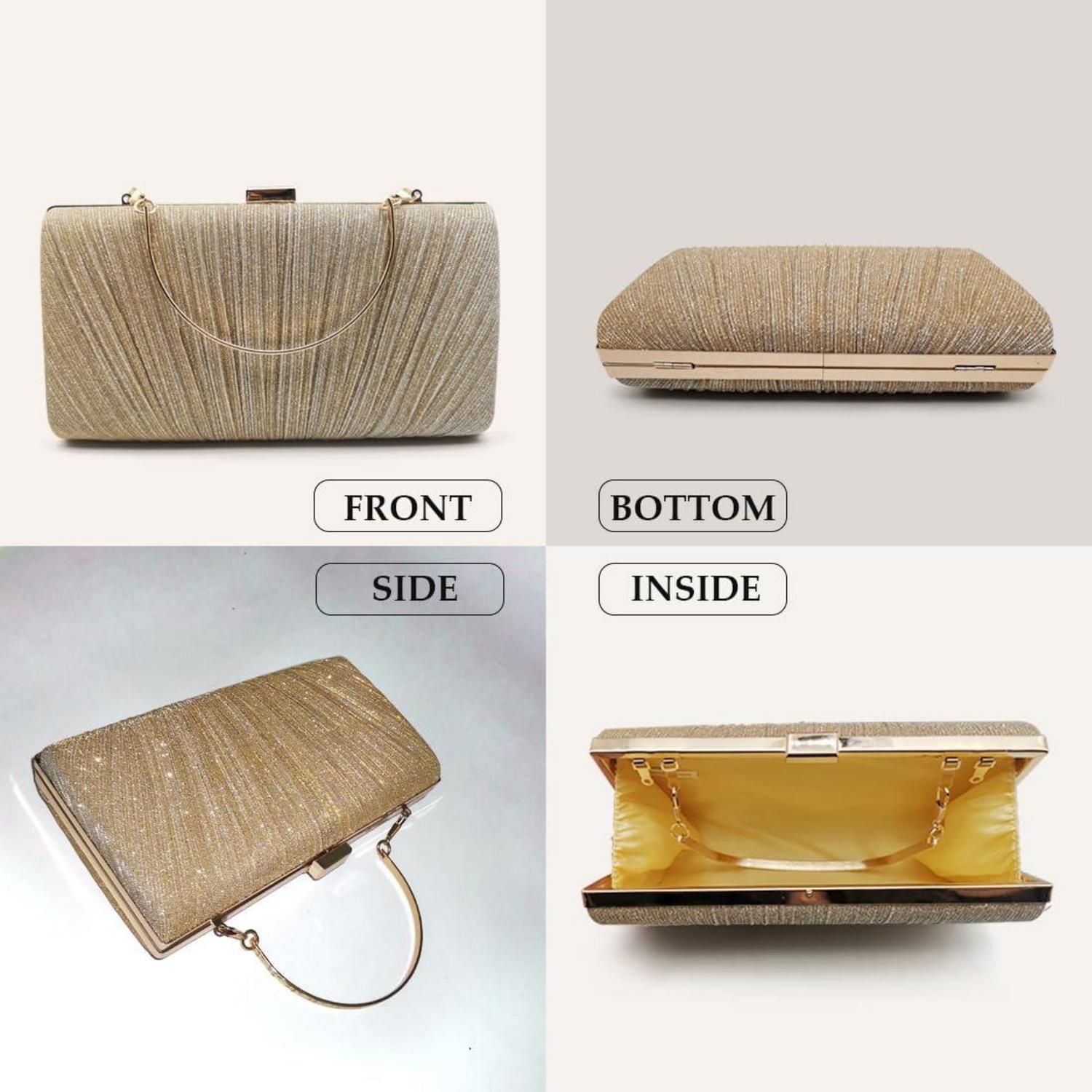 Elegante Damen Glitzer Clutch Tasche, Abendtasche für