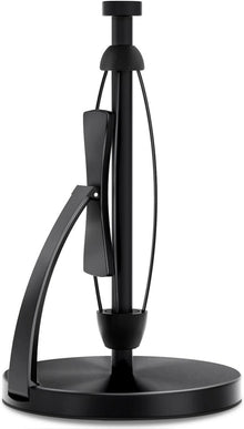 Küchenrollenhalter Schwarz mit Saugnapf und Spannarm