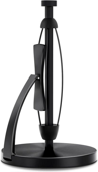 Küchenrollenhalter Schwarz mit Saugnapf und Spannarm