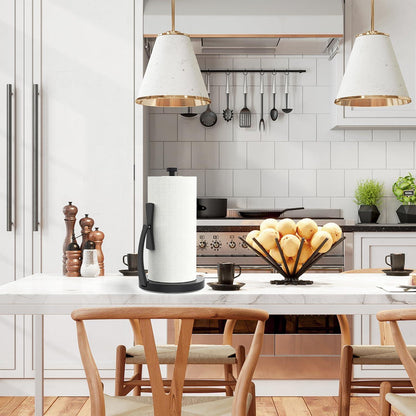 Küchenrollenhalter Schwarz Edelstahl mit Saugnapf & Spannarm