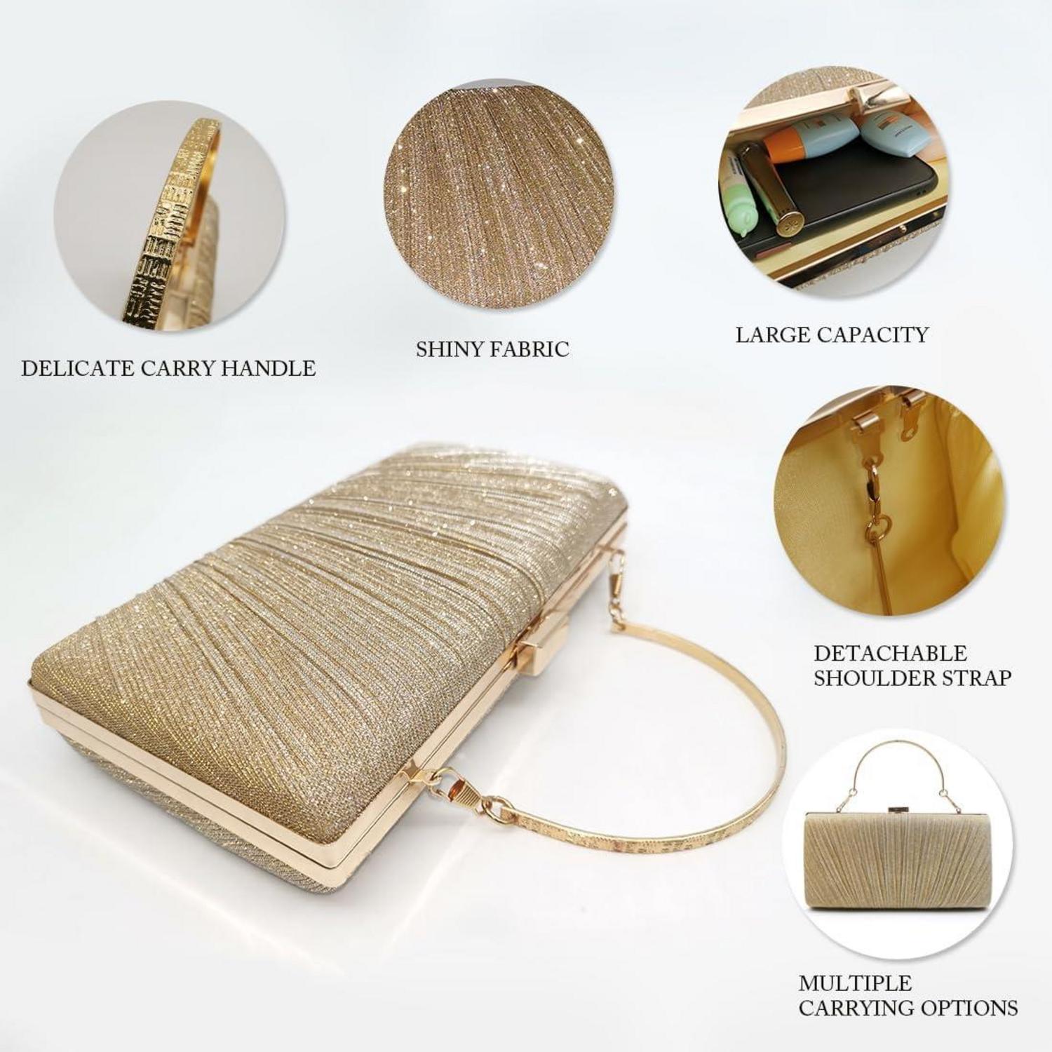 Damen Clutch Glitzer Abendtasche Elegante Handtasche für Party