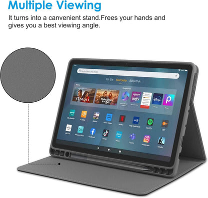 Schwarze HoYiXi Schutzhülle für Amazon Fire HD 10 & HD 10 Plus Tablet