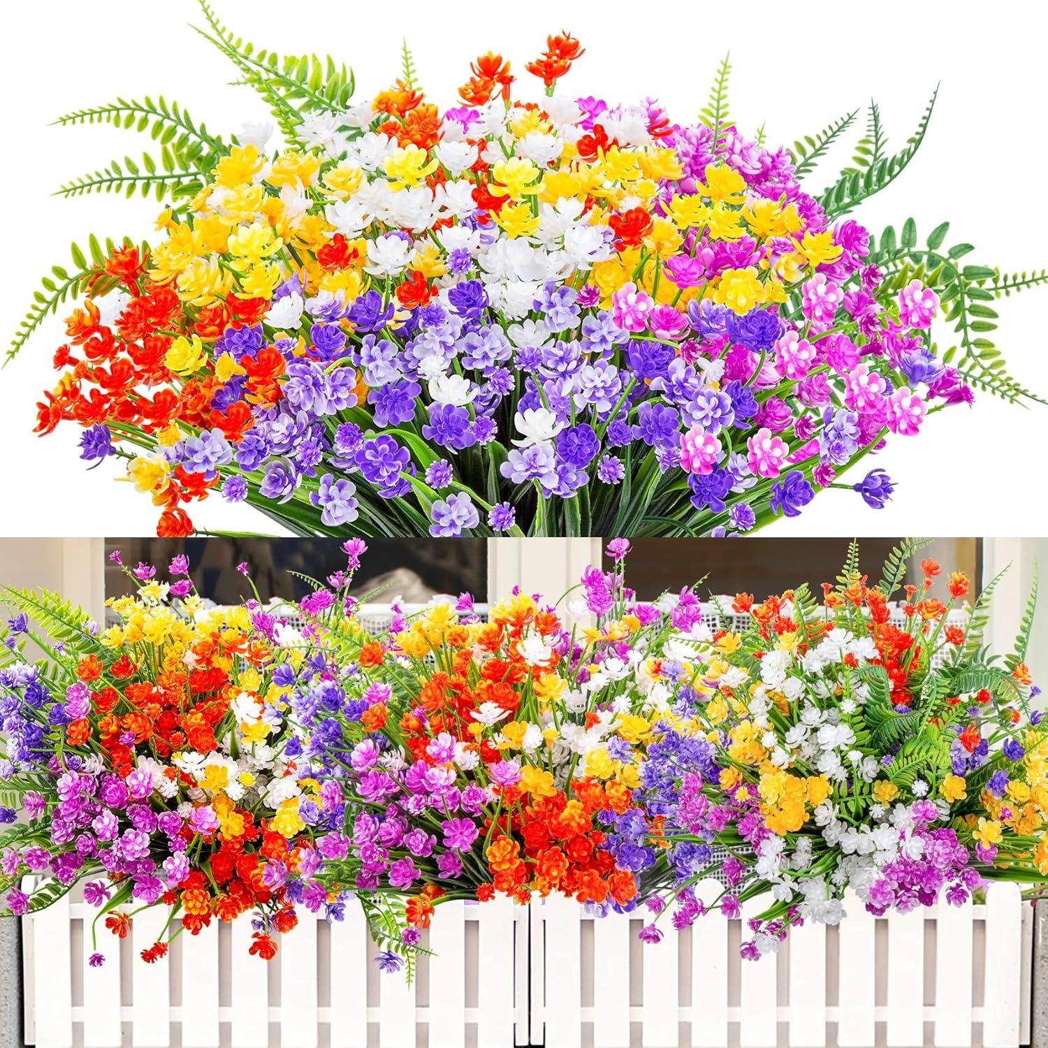 12er Set UV-beständige künstliche Balkonblumen mit 6 Farben
