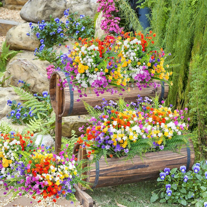 Künstliche Blumen 12er Bündel UV-beständig 6 Farben Balkon Deko