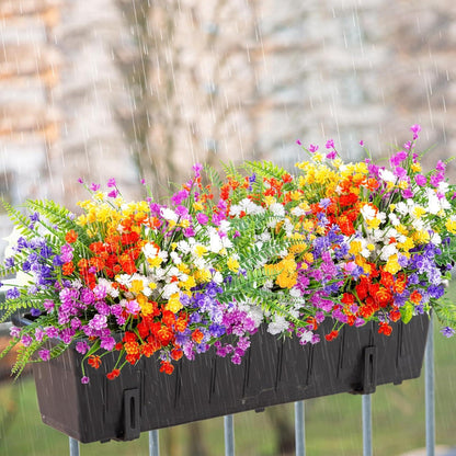 Künstliche Blumen 12er Bündel UV-beständig 6 Farben Balkon Deko