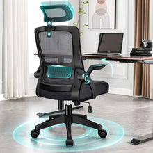 Ergonomischer Bürostuhl mit Lordosenstütze und Armlehne, Schwarz