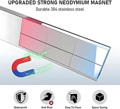 60cm Magnetleiste Messer 3 Haken Edelstahl Selbstklebend