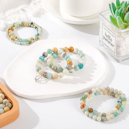 120 Stück 6mm Amazonit Edelstein Perlen Naturstein DIY Schmuck Herstellung