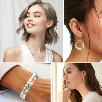 120 Stk. 6mm Natürliche Amazonit Edelstein Perlen für DIY Schmuck