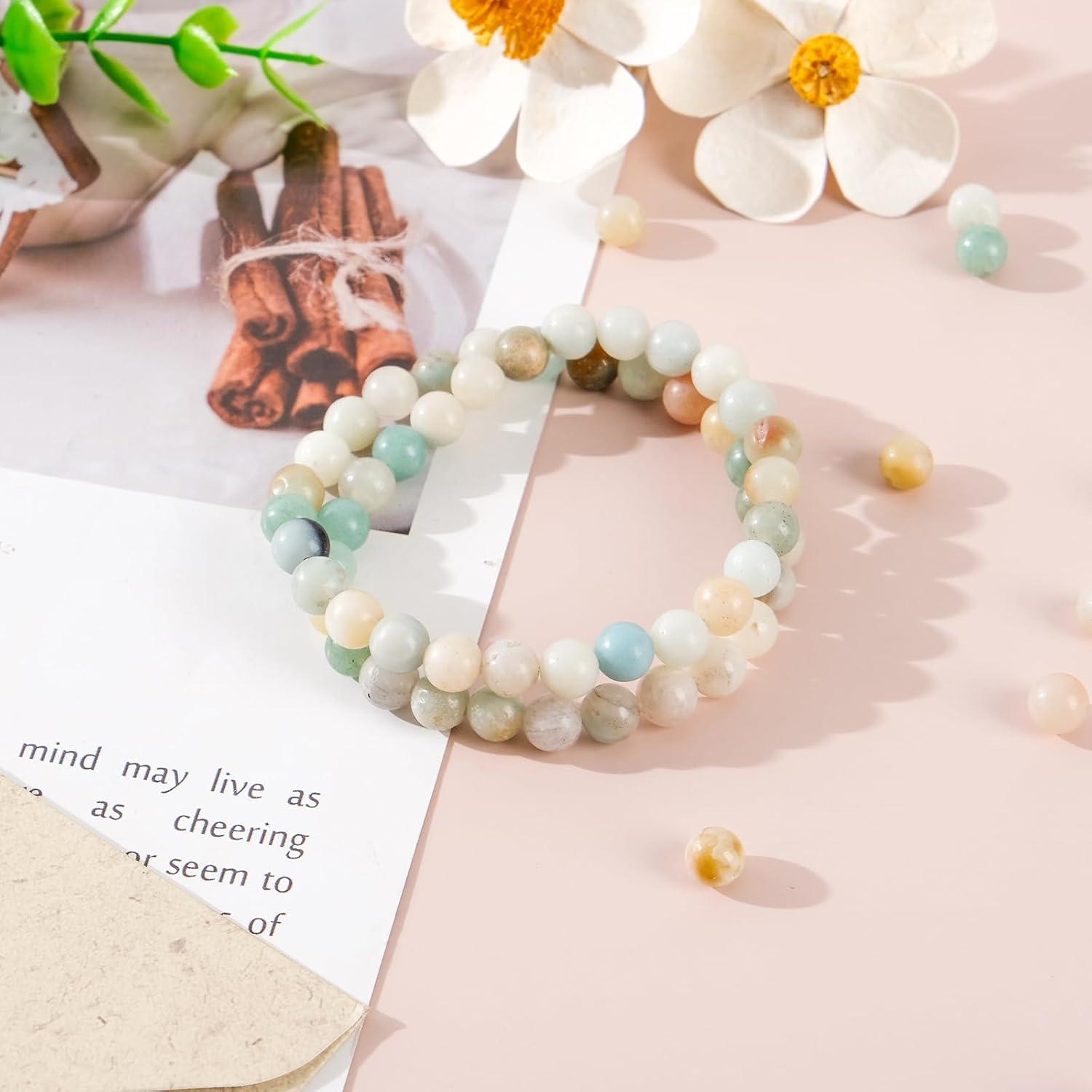 120 Stk. 6mm Natürliche Amazonit Edelstein Perlen für DIY Schmuck