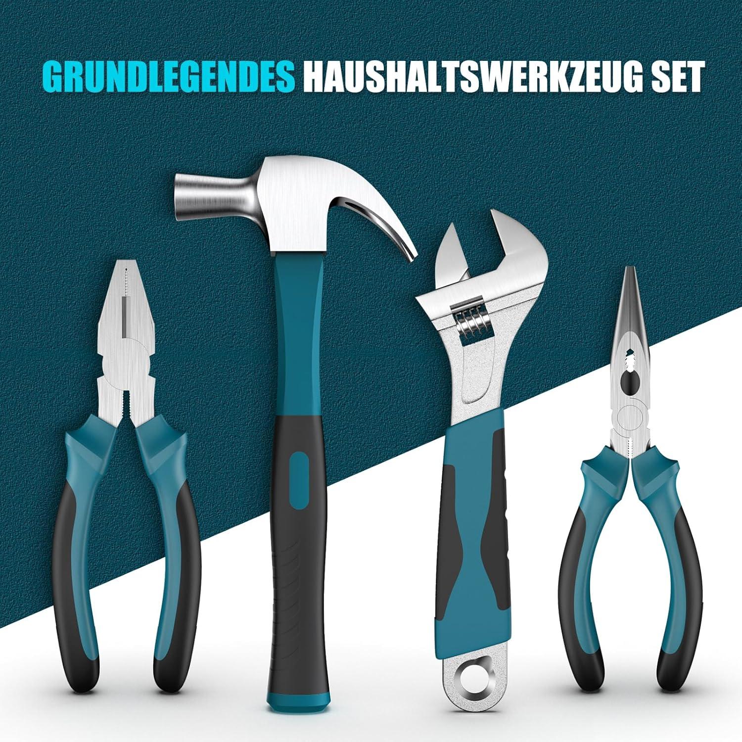 206tlg Sundpey Werkzeugkoffer mit 12V Akku Bohrschrauber LED