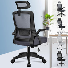 Ergonomischer Büro-Drehstuhl mit Lordosenstütze Grau