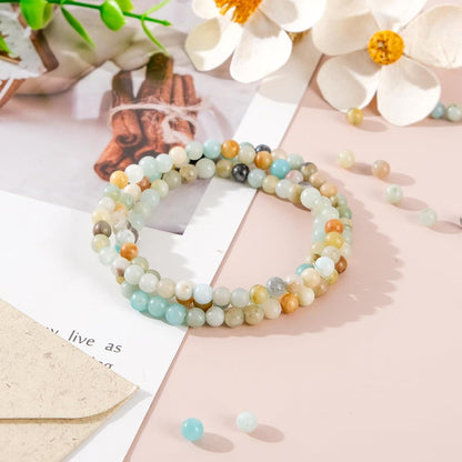 Amazonit Perlen 4mm Rund Naturstein für Schmuck DIY