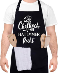Lustige Kochschürze mit Doppeltasche Chefkoch Recht Vatertag